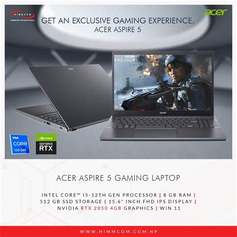 Acer Aspire 5 Gaming Laptop i5 12th Gen 8 GB 512 GB SSD 15.6 Inch Display