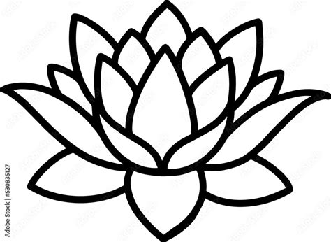 simple lotus flower line drawing outline Stock Vector | Adobe Stock