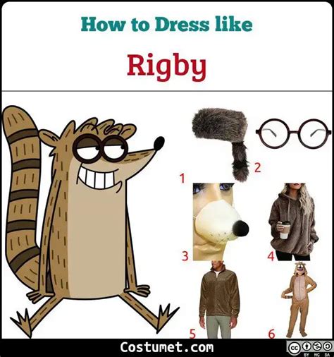 Rigby Regular Show Costume For Cosplay And Halloween Regular Show Costumes Comic Con Costumes