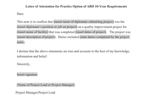 Attestation Letter Example And Template