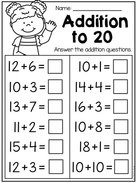 Adding With Sums To 20 Worksheets