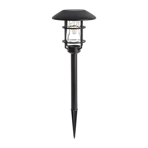 Hampton Bay Solar Black Led Path Light Outdoor Landscape With V