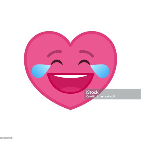 Laughing Tears Heart Shaped Funny Emoticon Icon Stock Illustration Download Image Now