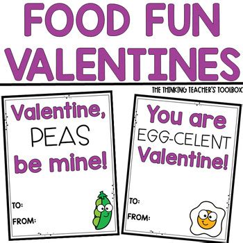 Valentines Day Cards Food Puns by The Thinking Teacher's Toolbox