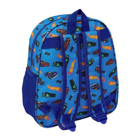 Mochila De Crian A Cm Hot Wheels D Azul