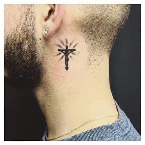 Pin By Uriel Le N On Tatuajes Ruzo Cross Tattoo For Men Neck Tattoo