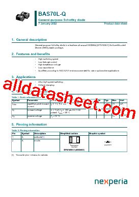 BAS70L Q Datasheet PDF Nexperia B V All Rights Reserved