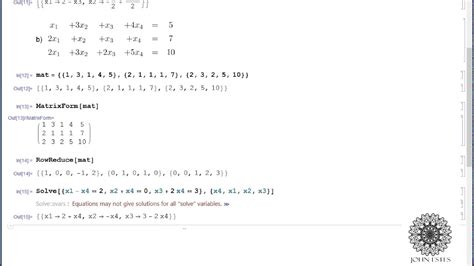 How To Solve Systems Of Equations With Mathematica And Gauss Jordan