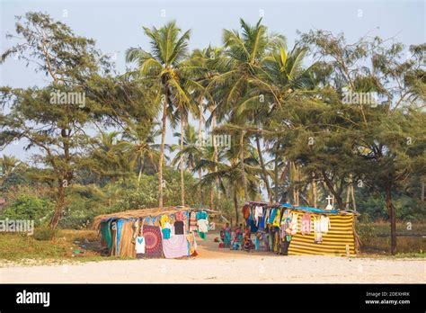 India Goa Betalbatim Beach Women Selling Souvenirs From Thatched