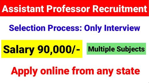 Assistant Professor Permanent Post Govt Asst Professor Job