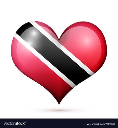 Trinidad And Tobago Heart Flag Icon Royalty Free Vector