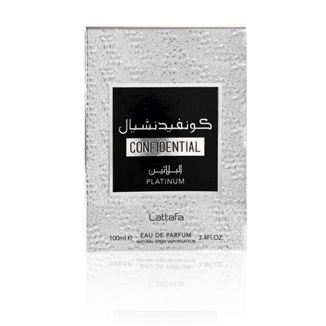 Confidential Platinum Lattafa Perfume Spray Eau De Parfum Men