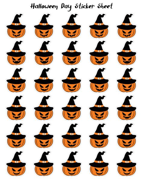 Happy Halloween stickers collection with scary and funny pumpkins faces ...