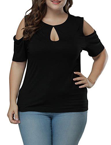 Alvaq Women Summer Casual Short Sleeve Cold Shoulder T Shirt Tops And