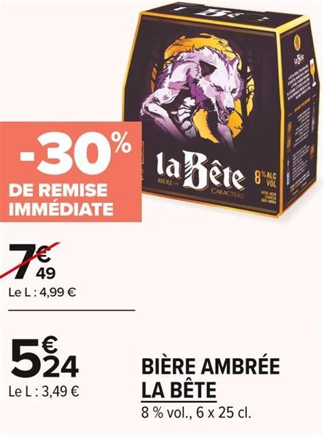 Promo La bête bière ambrée chez Carrefour Market