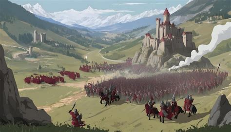 Warrior medieval war character panorama background | Premium AI ...