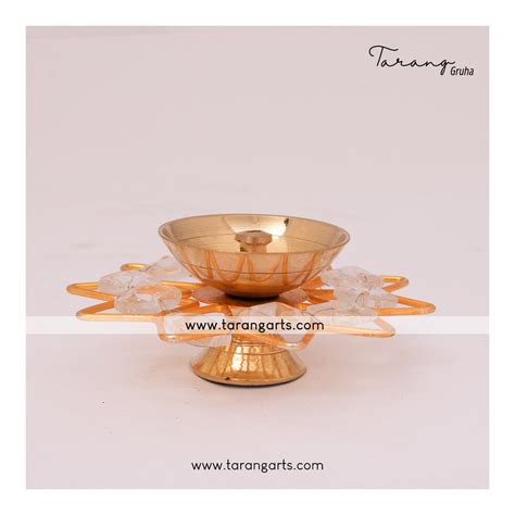 Brass Akhand Diya With Crystal Fancy Brass Deepam Oil Lamp Home Temple