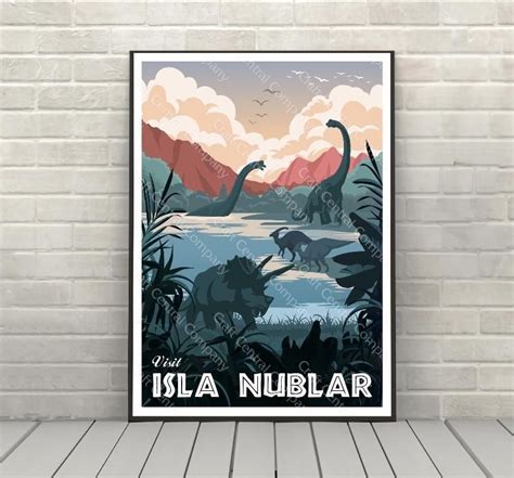 Jurassic Park Poster Isla Nublar Poster Attraction Poster Universal