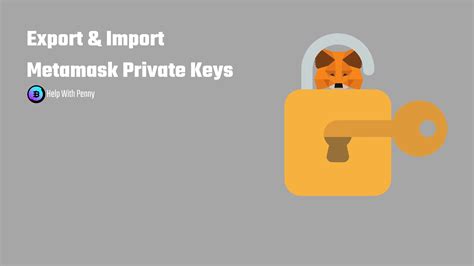 How To Export And Import Metamask Private Key