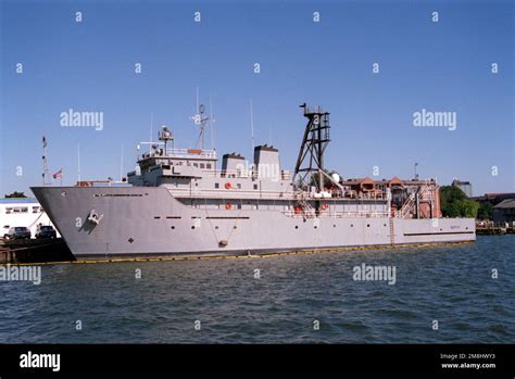 A Port Bow View Of The Ocean Surveillance Ship Usns Worthy T Agos