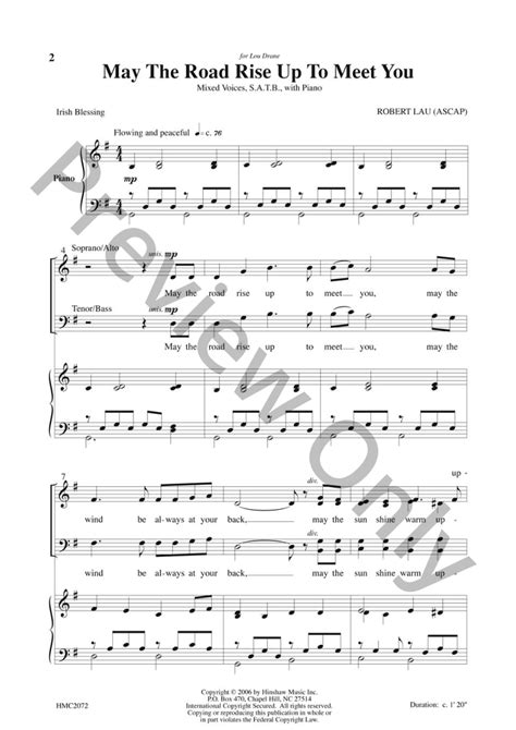 May The Road Rise Up To Meet You Satb By J W Pepper Sheet Music