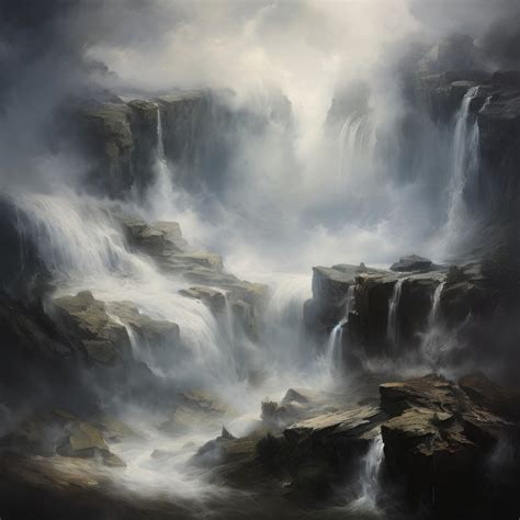 Wall Art Print Cascade Waterfalls Mountain Mist Europosters