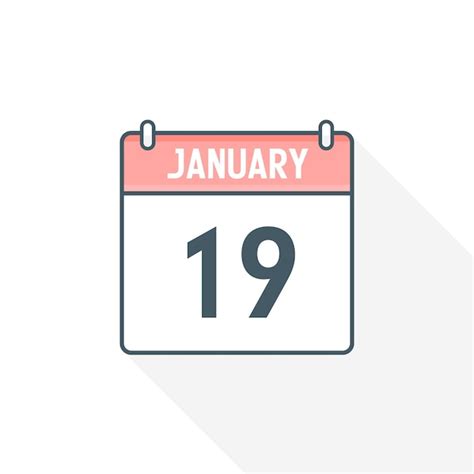 Premium Vector | 19th january calendar icon january 19 calendar date ...