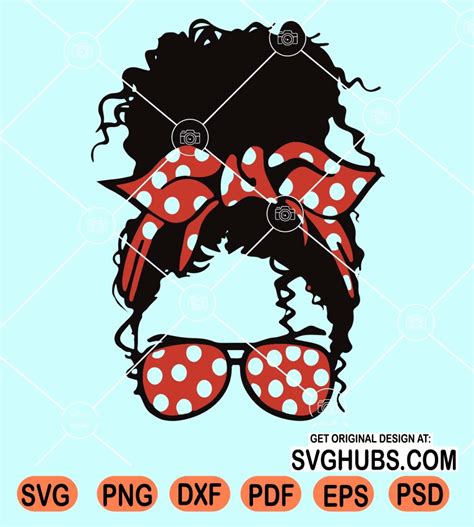 Mom Life Red Polka Dots Svg Polka Dots Messy Bun Svg Messy Bun Hair