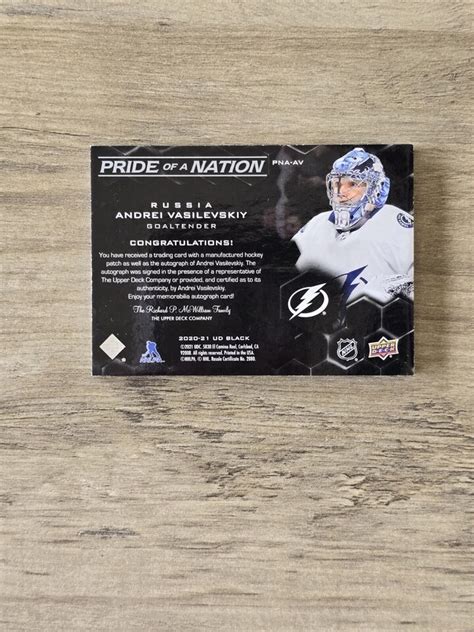 Andrei Vasilevskiy Upper Deck Ud Black Pride Of A Nation Auto