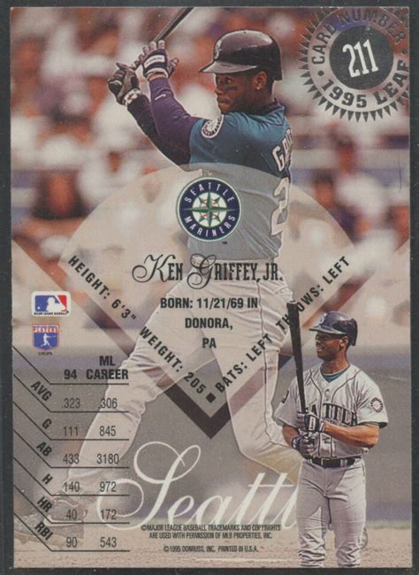 1995 Leaf 211 Ken Griffey Jr Seattle Mariners EBay