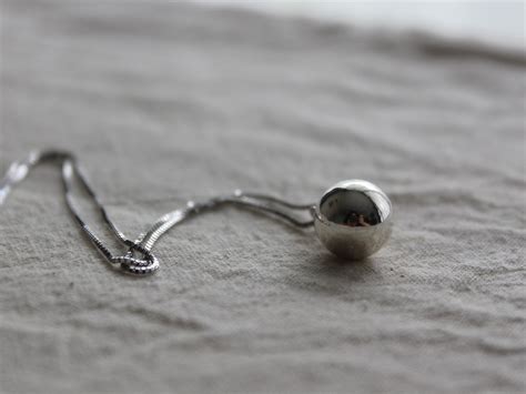 Sterling Silver Ball Necklace Geometric Necklace Everyday Etsy