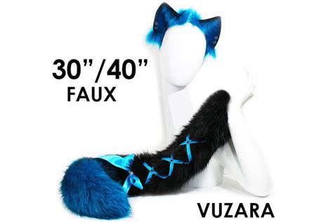 Fox Tail Black Cat Tail Cosplay Ears Kitsune Fox Cosplay Black Cat Tail Kitten Tail Cosplay Tail