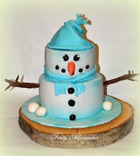 Snowman Decorated Cake By Torty Alexandra Cakesdecor