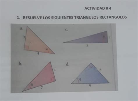 resuelve los siguientes triángulos rectángulos Brainly lat