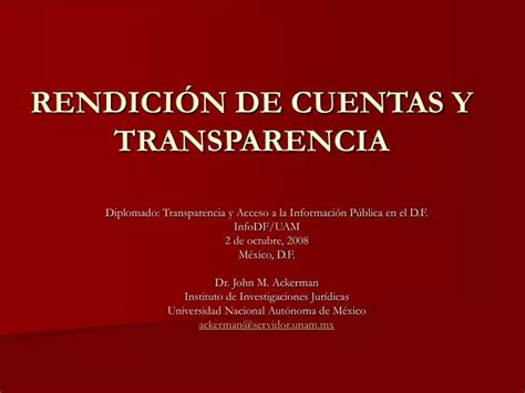 PPT RENDICI ÃN DE CUENTAS Y TRANSPARENCIA PowerPoint Presentation