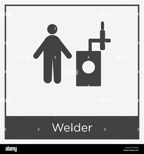 Welder Icon Isolated On White Background With Gray Frame Sign And