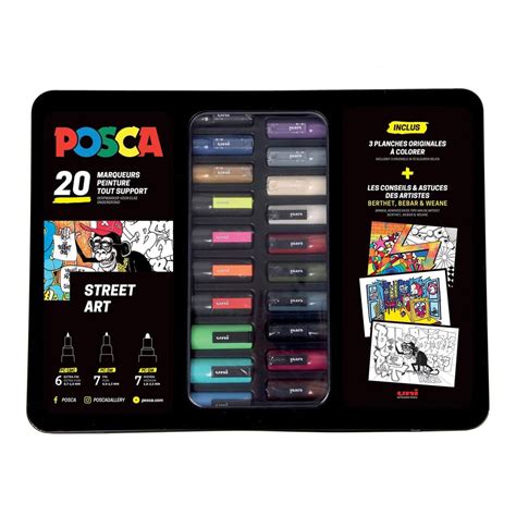 Posca Street Art 20 Stuks Set Metalen Koffer Suitup Art Supplies