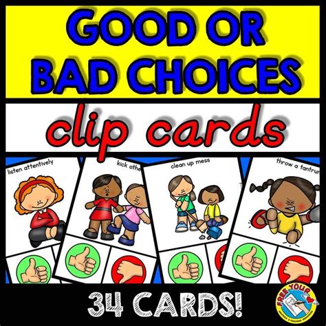 Good Choices Bad Choices Sort Back To School Activity Kindergarten