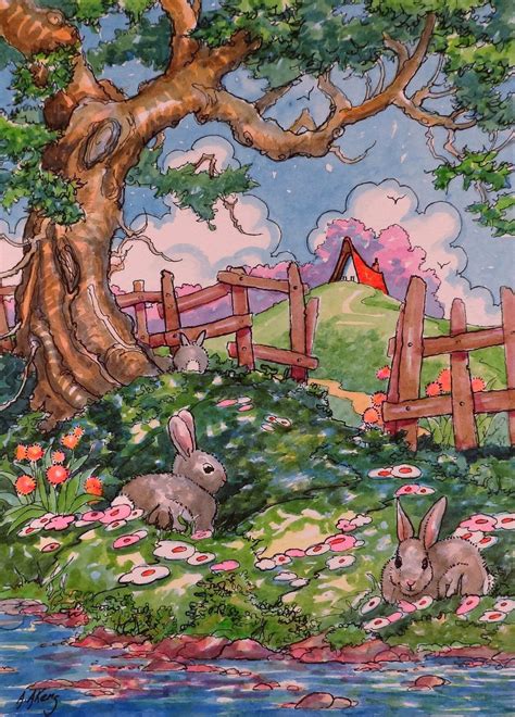 Loving Those Bunnies Storybook Cottage Series Note Card Set From