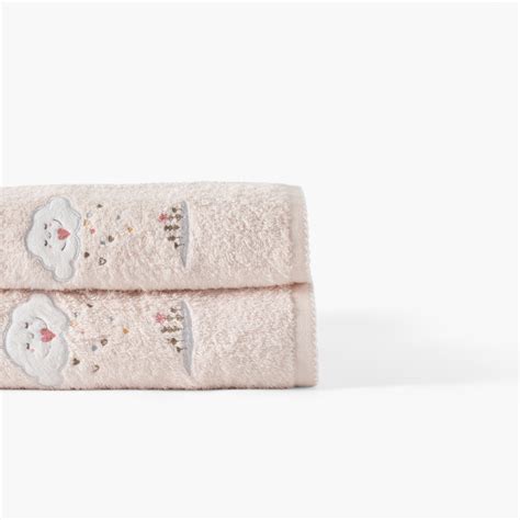 Drap de bain coton bio Bienvenue nude Carré Blanc