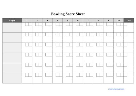 Bowling Score Sheet Template Download Printable PDF | Templateroller