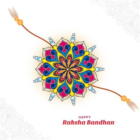 Feliz Raksha Bandhan Cart O De Festival Hindu Indiano Em Fundo Branco