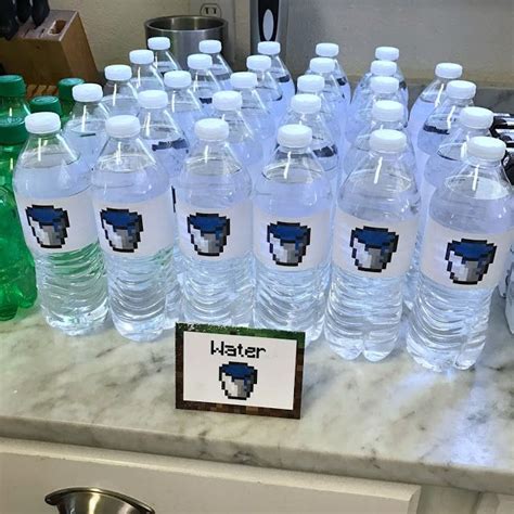 Minecraft Themed Birthday Party Water Bottles Click To Get All The