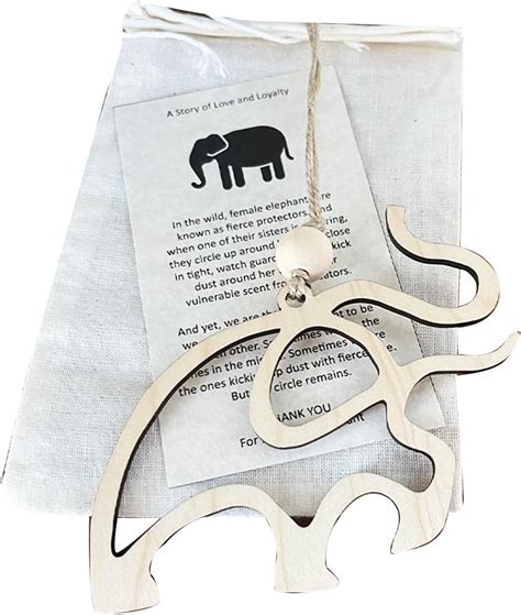 Sisterhood And Friendship Elephant Ornament Wooden Elephant