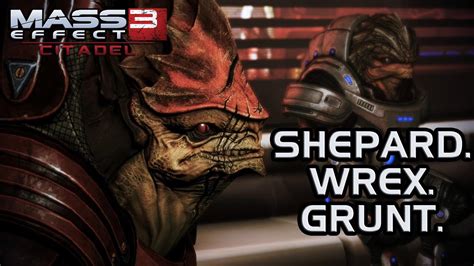 Mass Effect 3 Citadel Dlc Shepard Wrex Grunt Femshep Version Youtube