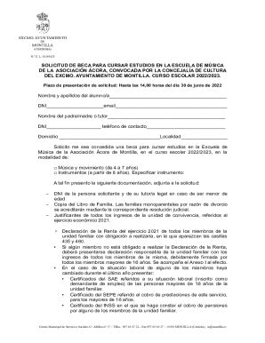 Completable En línea solicitud de beca para cursar estudios en la