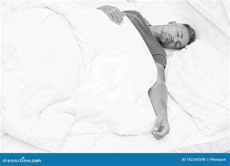 Healthy Habits Man Handsome Guy Lay In Bed Sleeping Get Enough Amount