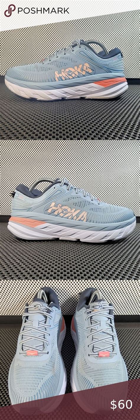 Hoka One One Bondi 7 Blue Fog Ombre Women Running Shoes BFOB Size 10 5