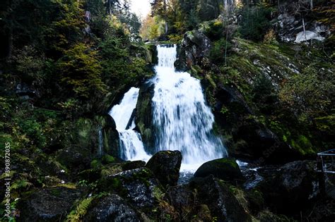 Beautiful Triberg Waterfalls In The Colorful Black Forest Of Germany