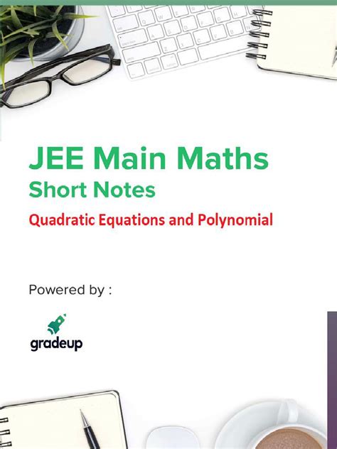 Quadratic Equations And Polynomials Notes For Jee Main Pdf 30 Download Free Pdf Equations